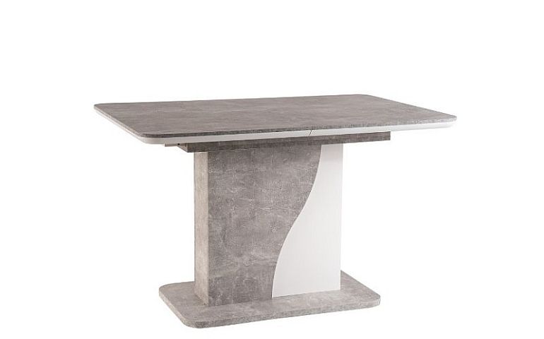 SYRIUS rozkládací jídelní stůl, beton/bílá mat