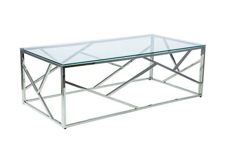 TRENDY ESKADAS A konferenční stolek, sklo/stříbrná