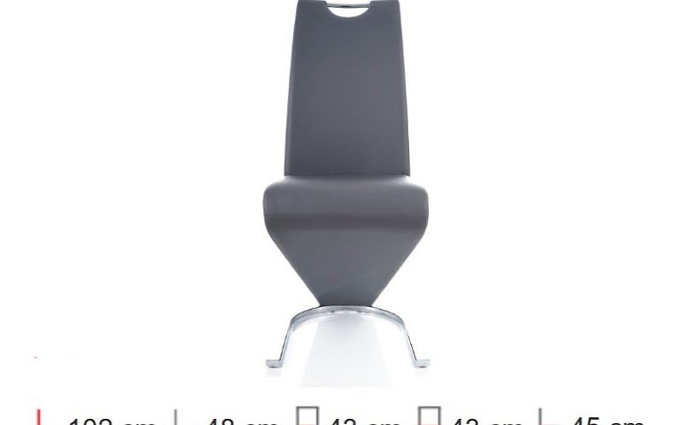 Jídelní židle, H-090, šedá ekokůže/chrom