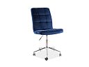 Q-020 VELVET kancelářská židle, tmavě modrá