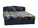 IZABELA NEW 2 čalouněná postel 180 cm, modrá/modro-žluté květy