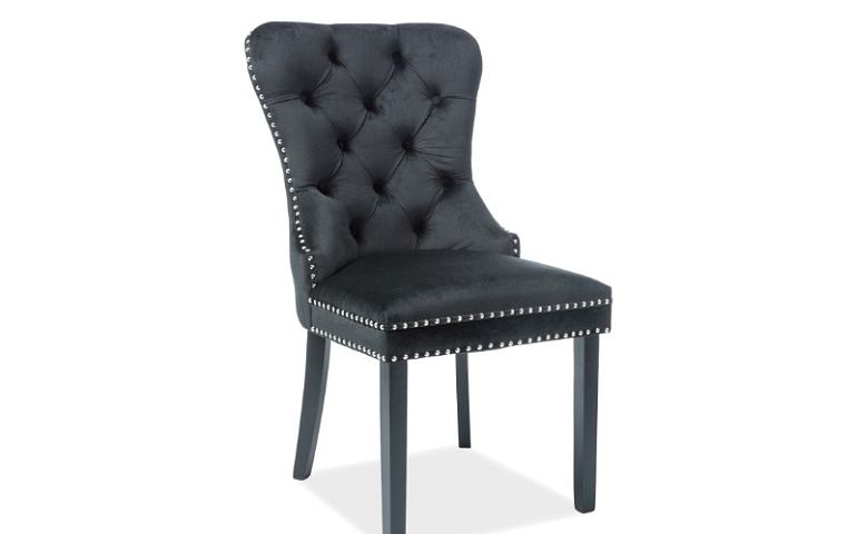Jídelní židle, August Velvet, černá