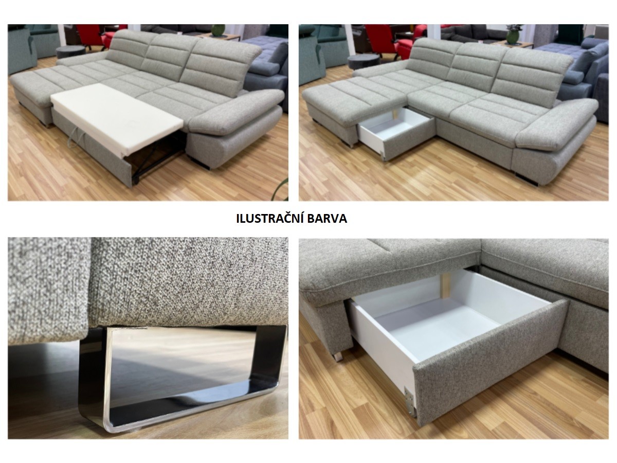 ROMANTIKA KLASIK sedací souprava, pravá, světle šedá