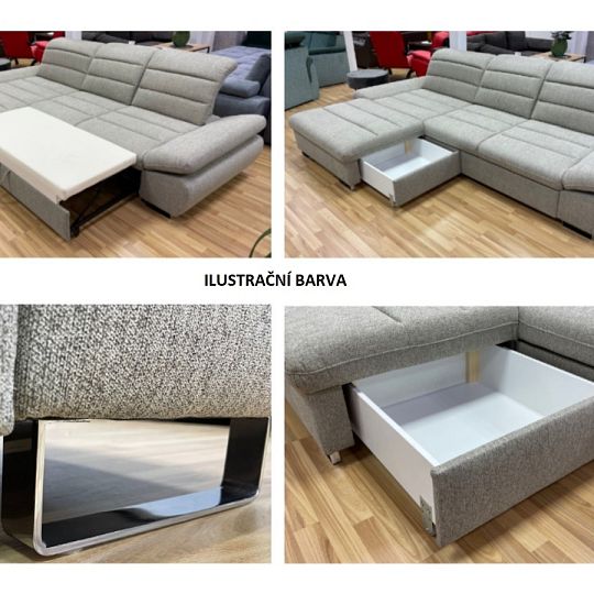 ROMANTIKA KLASIK sedací souprava, pravá, světle šedá