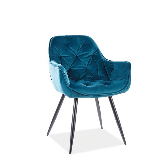 TRENDY CHERRY jídelní židle, tyrkysová Bluvel 85/černá kov