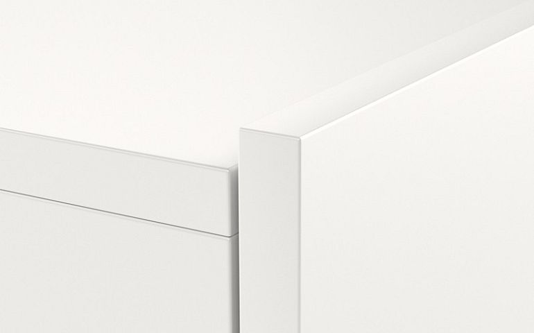 SIMENA televizní stolek, bílý mat/bílý lesk + LED