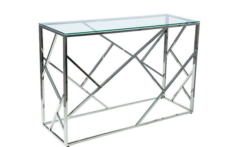 Escada C, odkládací stolek, chrom/sklo