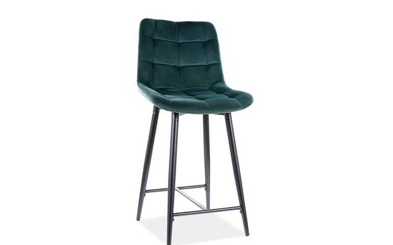 CHIC H2 VELVET barová židle, zelená