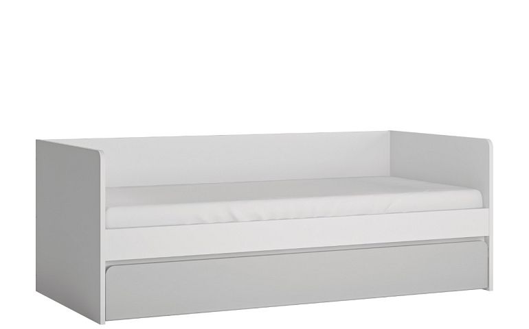 FULIA Z01 postel 90, bílá alpská/světle šedá/šedá lesk