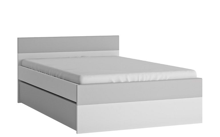 FULIA Z02 postel 120, bílá alpská/světle šedá/šedá lesk