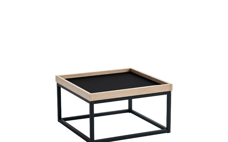 LAGOSA B konferenční stolek, čtverec, černá/dub/černá kov