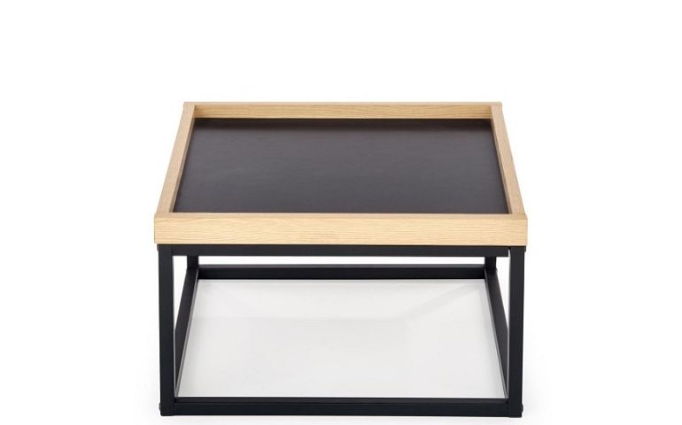 LAGOSA B konferenční stolek, čtverec, černá/dub/černá kov