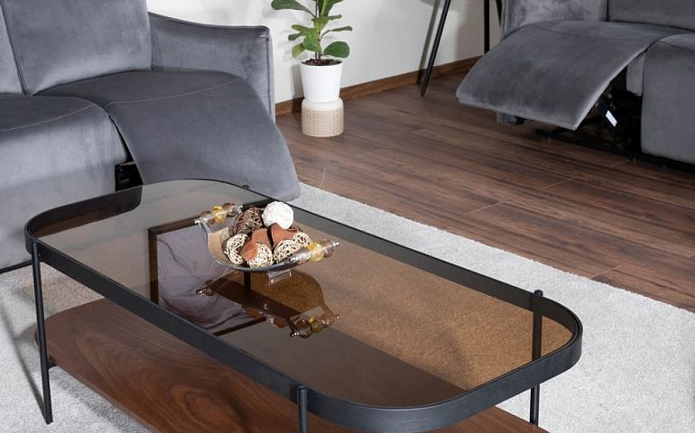 PRIMA A konferenční stolek, ořech/černá