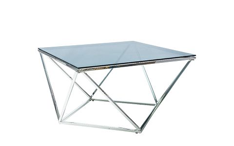TRENDY SILVER A konferenční stolek, sklo kouřové/stříbrná