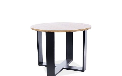 TRENDY EGOD konferenční stolek kulatý, dub wotan/černá