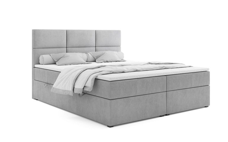 ANASTÁZIE čalouněná postel 180 + topper, výška lehu 65 cm, krémová