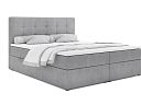 ALOE čalouněná postel 180 + topper, výška lehu 65 cm, světle šedá
