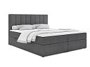 MELVA čalouněná postel 180 + topper, výška lehu 65 cm, šedá