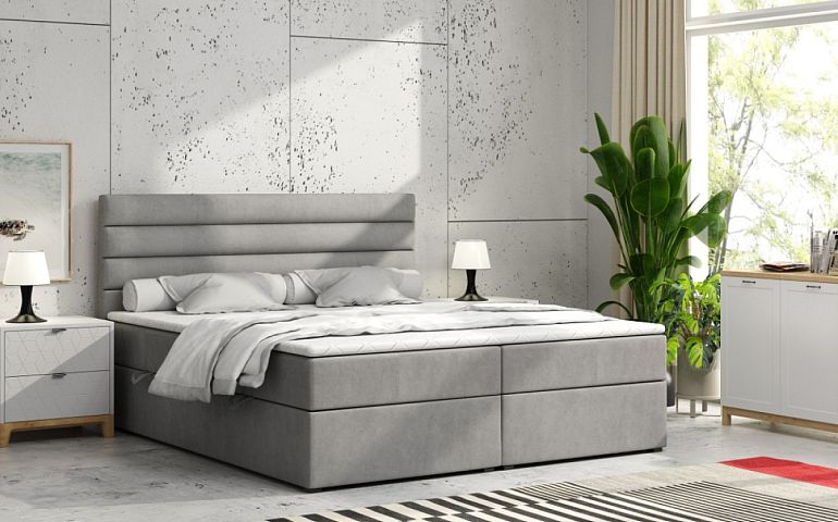 MONTEROSA čalouněná postel 180 + topper, krémová