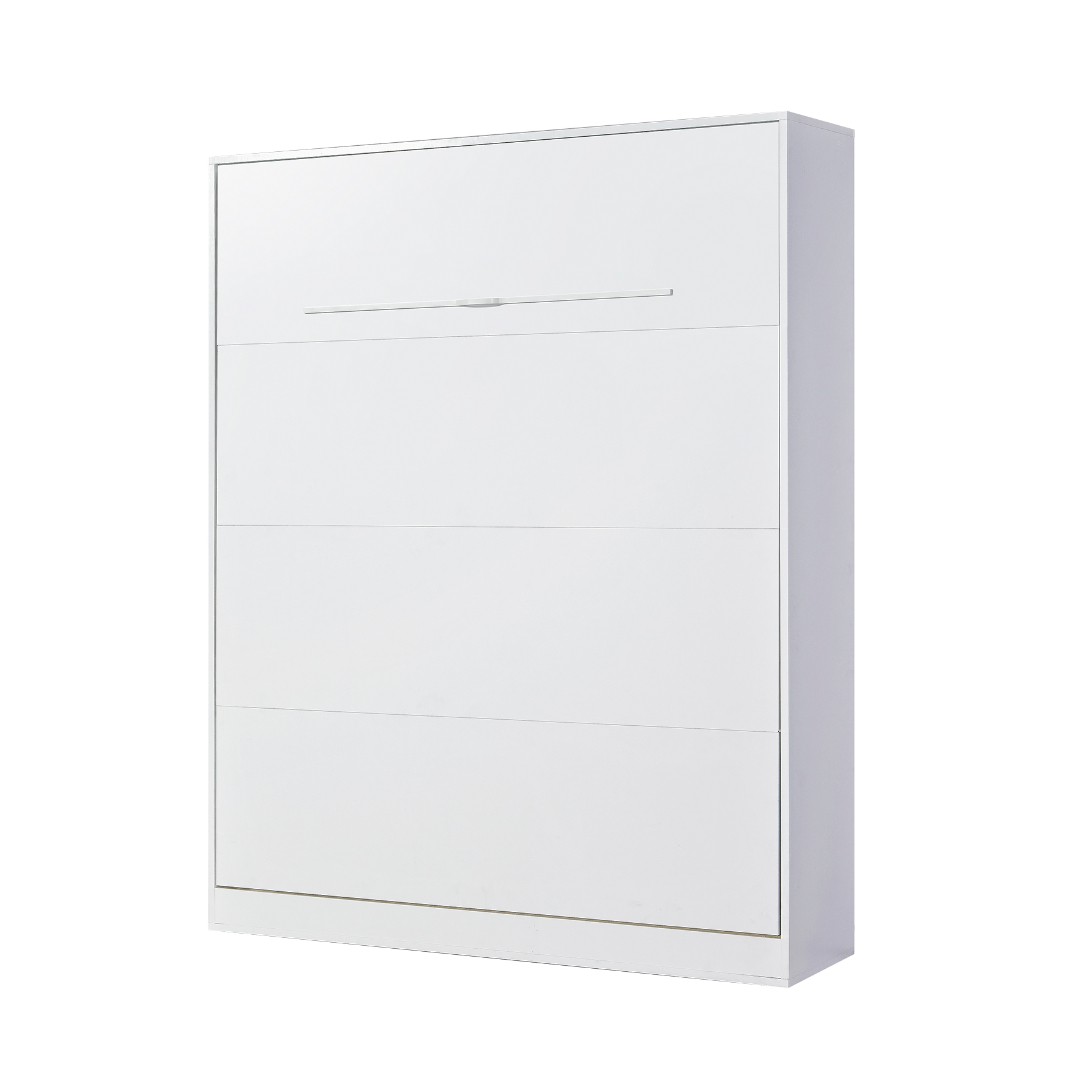 PRESTIGE NEW PION sklopná postel 160 cm, vertikální, skříň a rošt, bílá/bílá/úchyt bílá