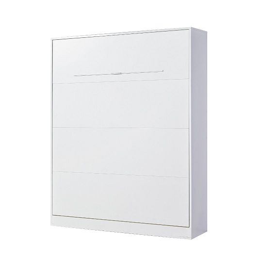 PRESTIGE NEW PION sklopná postel 160 cm, vertikální, skříň a rošt, bílá/bílá/úchyt bílá