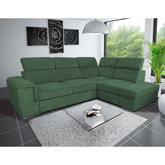 MADERA II rohová sedací souprava, levá, olivová