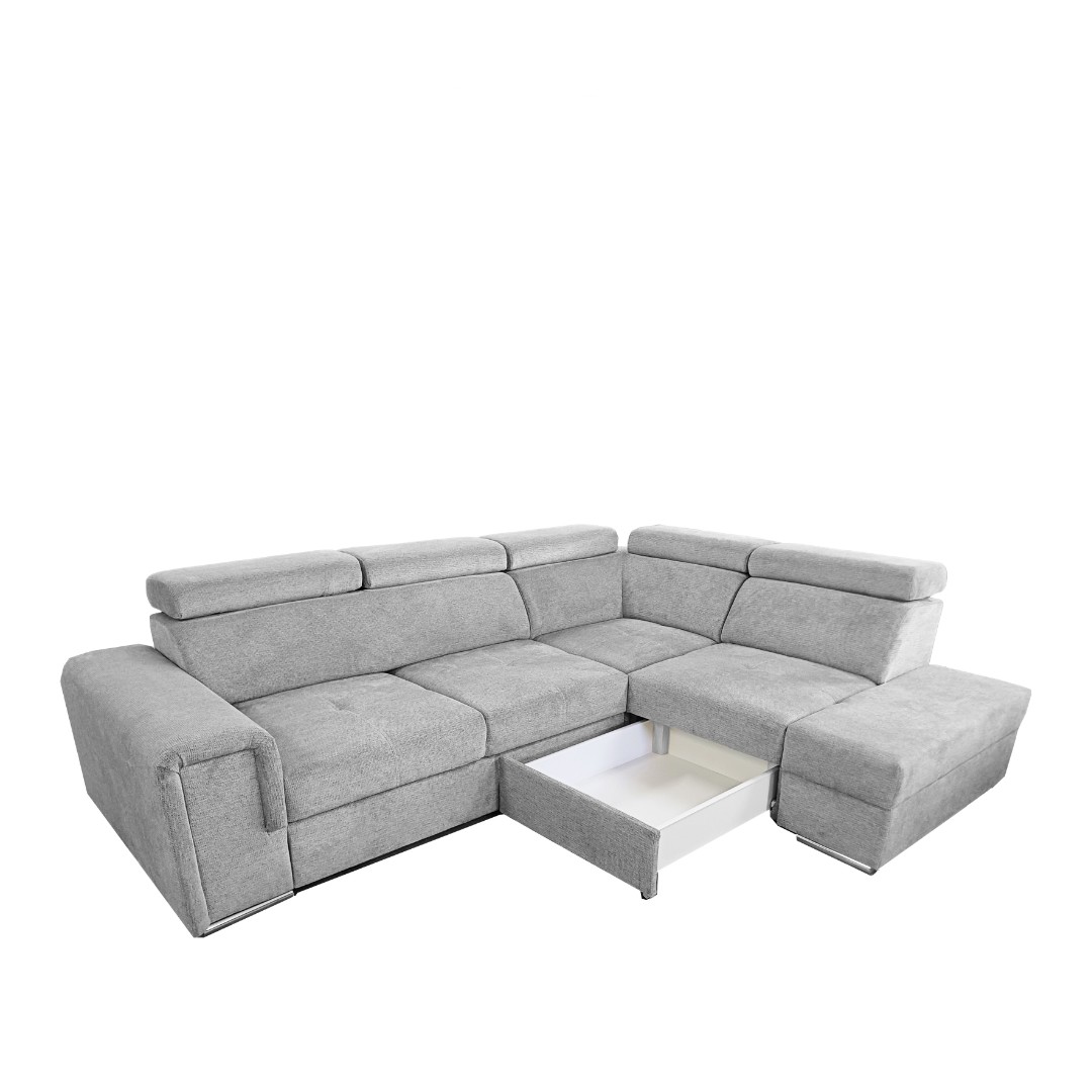 MADERA II rohová sedací souprava, levá, šedá