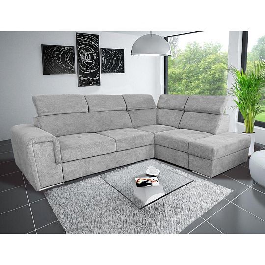 MADERA II rohová sedací souprava, levá, šedá