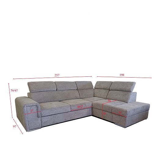 MADERA II rohová sedací souprava, levá, hnědá