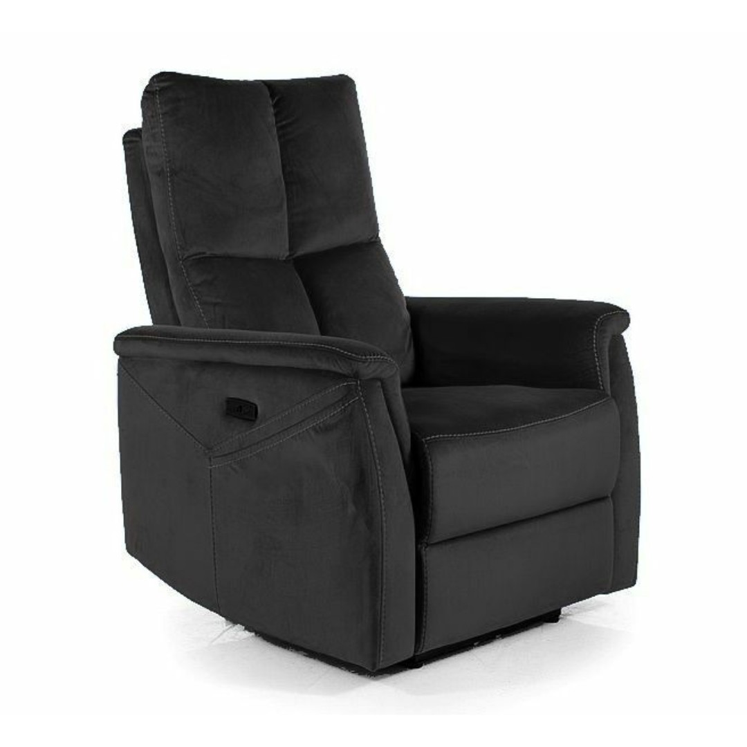 NEO VELVET M masážní relaxační křeslo, elektrické, černá