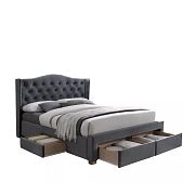 ASPENDOS II VELVET čalouněná postel s šuplíky 160 cm + rošt, šedá