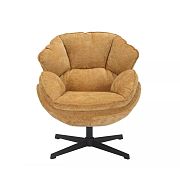 TRENDY BERTA relaxační křeslo otočné 360°, hořčicová