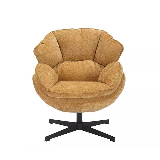 TRENDY BERTA relaxační křeslo otočné 360°, hořčicová