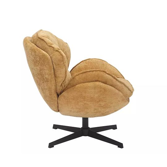 TRENDY BERTA relaxační křeslo otočné 360°, hořčicová
