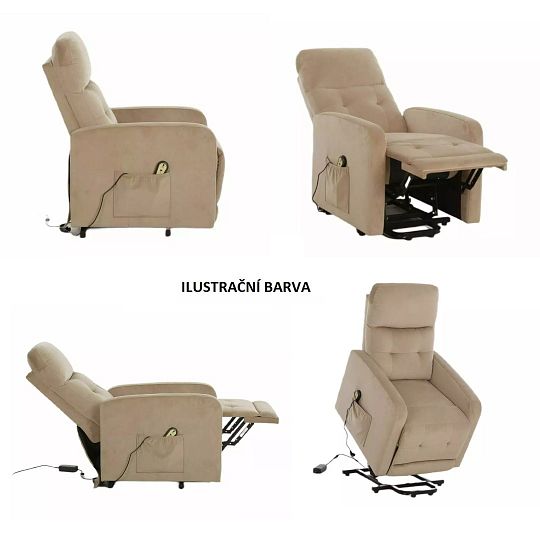 OTAVA relaxační křeslo elektrické, cappuccino