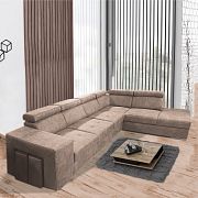 MAGNOLIE MAXI sedací souprava + 2 taburety, levá, světle hnědá