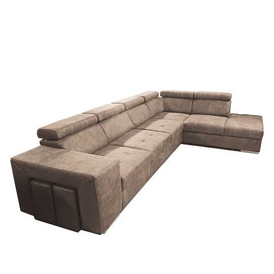 MAGNOLIE MAXI sedací souprava + 2 taburety, levá, světle hnědá