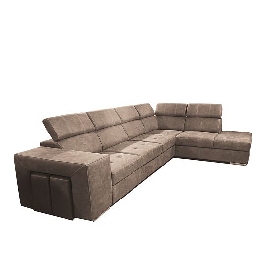 MAGNOLIE MAXI sedací souprava + 2 taburety, levá, světle hnědá