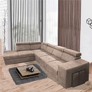 MAGNOLIE MAXI sedací souprava + 2 taburety, pravá, světle hnědá