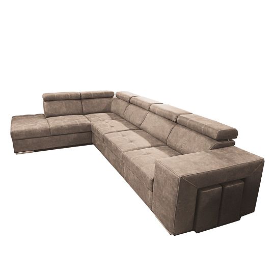 MAGNOLIE MAXI sedací souprava + 2 taburety, pravá, světle hnědá