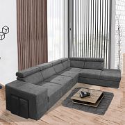 MAGNOLIE MAXI sedací souprava + 2 taburety, levá, grafitová