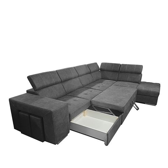 MAGNOLIE MAXI sedací souprava + 2 taburety, levá, grafitová