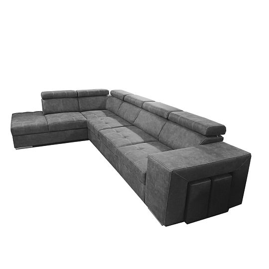 MAGNOLIE MAXI sedací souprava + 2 taburety, pravá, grafitová