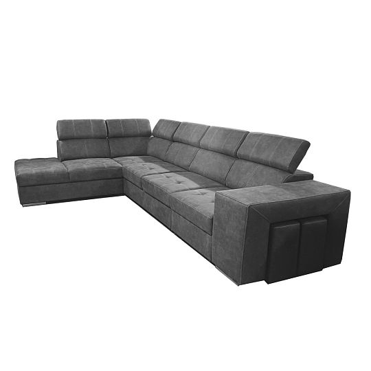 MAGNOLIE MAXI sedací souprava + 2 taburety, pravá, grafitová
