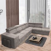 MAGNOLIE MAXI sedací souprava + 2 taburety, levá, šedohnědá