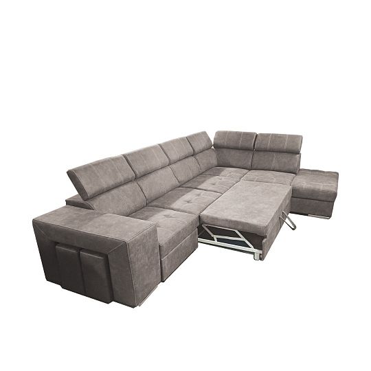 MAGNOLIE MAXI sedací souprava + 2 taburety, levá, šedohnědá