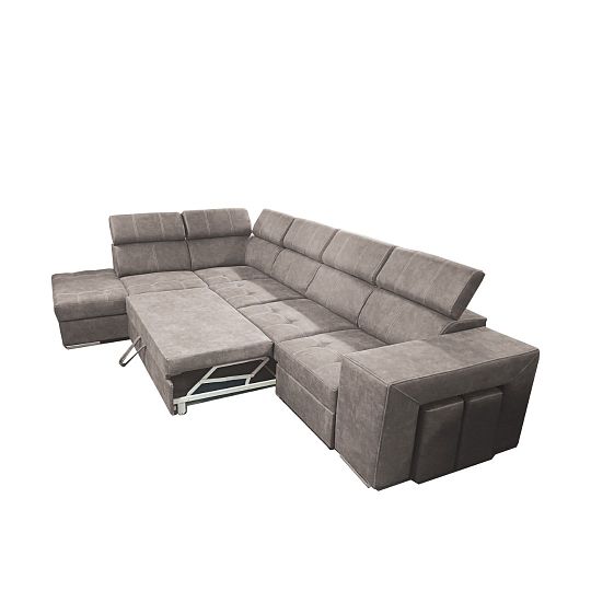 MAGNOLIE MAXI sedací souprava + 2 taburety, pravá, šedohnědá
