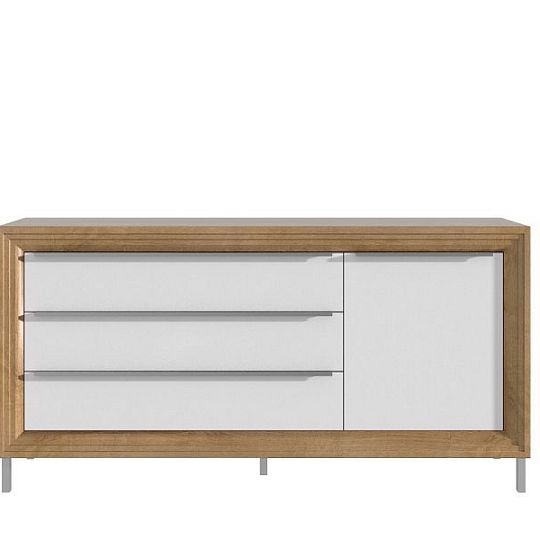 Odessa Komoda OD44, dub riviéra/bílá