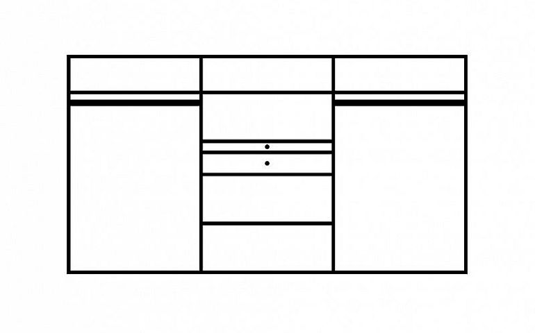 OTAVA K89 - 245 šatní skříň, bez okrasné lišty, Dub planket/bílá