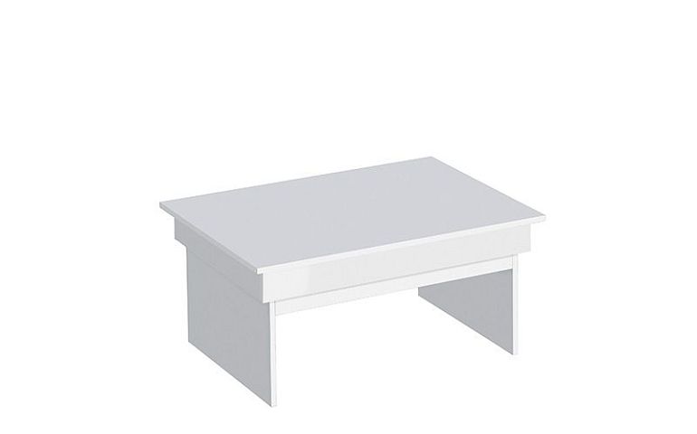 TIMOLA konferenční stolek, bílá mat/boční lišta bílý lesk